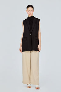 Notched Lapel Vest Blazer