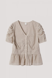 Ruffle Hem Lace Blouse
