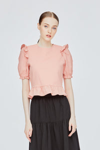 Puff Sleeved Peplum Blouse