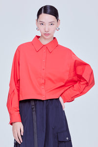 Drawstring Cropped Shirt