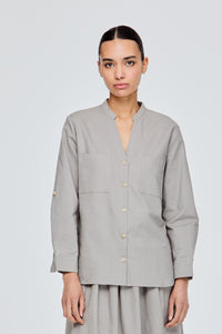 Linen Pocket Blouse