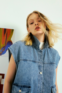 Oversized Denim Vest
