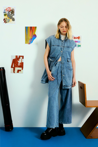 Elasticated Drawstring Denim Pants