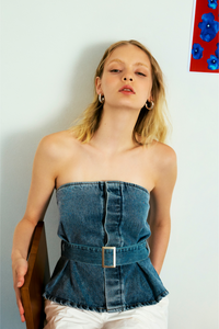 Off Shoulder Denim Tube Top