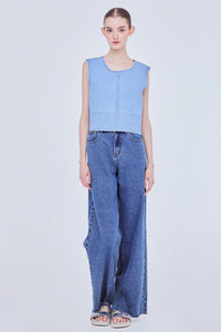 Boxy Denim Vest Top