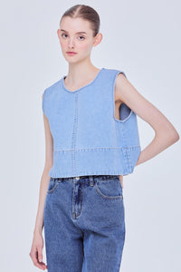 Boxy Denim Vest Top