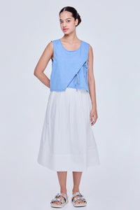 Denim Crossover Top