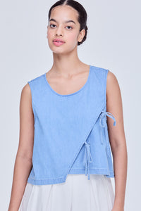 Denim Crossover Top