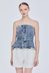 Off Shoulder Denim Tube Top