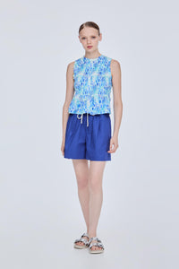 Printed Smocked Top