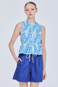 Printed Smocked Top
