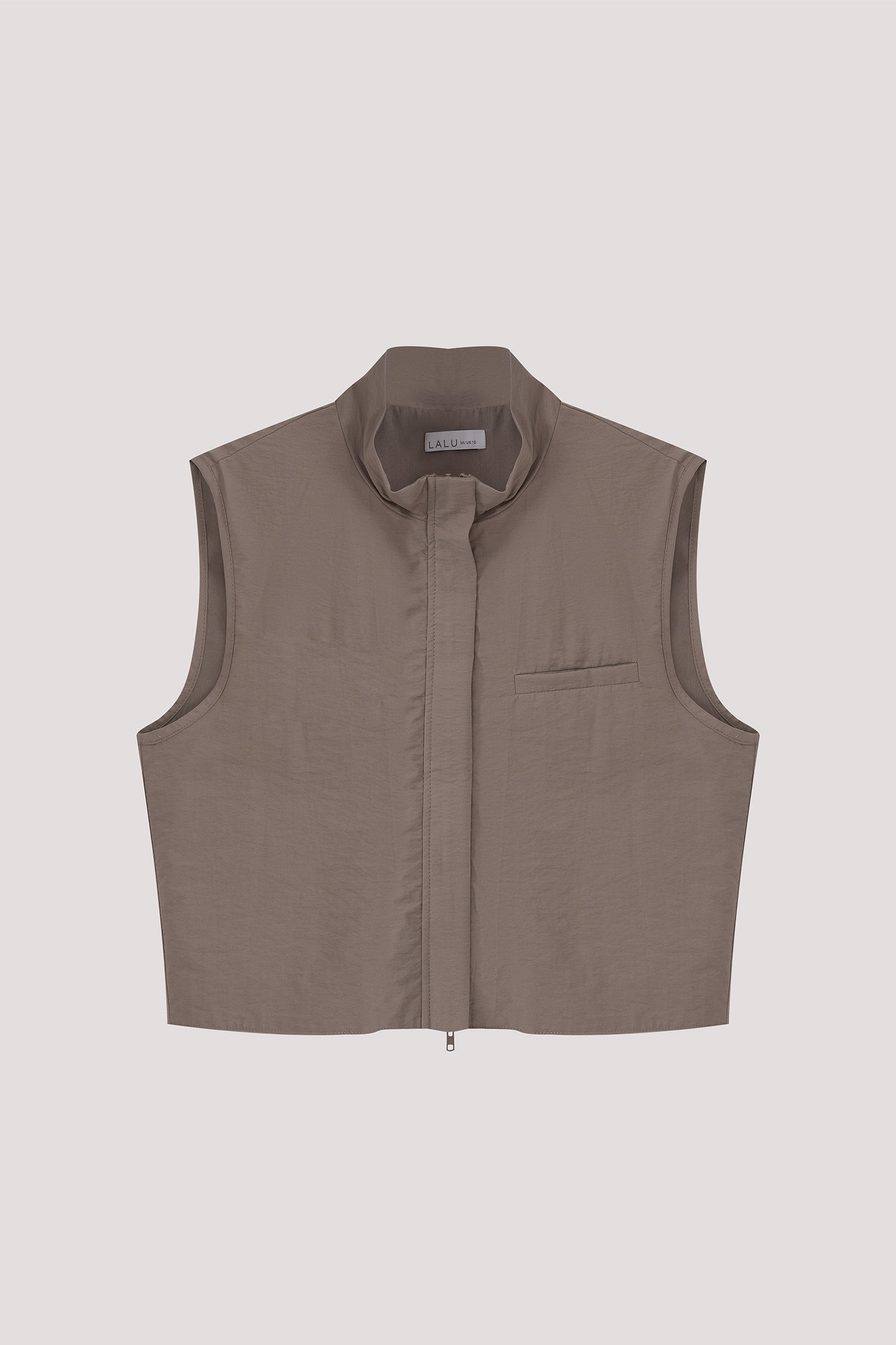 Cropped Zip Up Vest