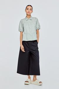 Gathered Tiers Button Up Blouse
