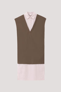 Contrasting Shirt Dress