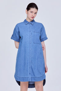 Denim Collared Shirt Dress