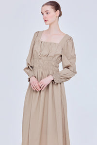Shirring Midi Dress
