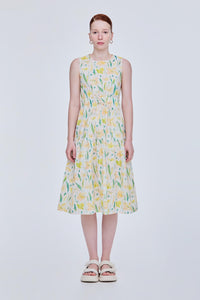 Printed Drawstring Dress