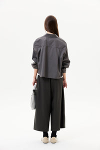 Button-Down Pleated Shirt