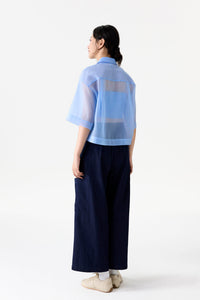 Mid-Length Sleeve Organza Shirt