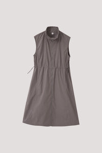 Ruched Drawstring Sleeveless Dress