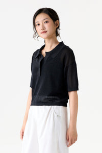 Semi Sheer Relaxed Knit Blouse