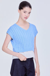 Contrast Magyar Vest Knit Top