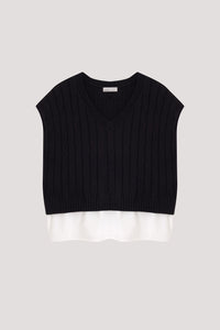Contrast Magyar Vest Knit Top