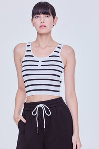 Halter Stripes Knit Tank Top