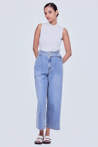 Belted Denim Pants