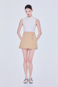 Overlapped Buttoned Skorts