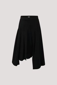 Asymmetric Pleated Skirt