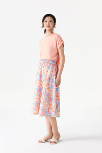 Soft Floral Print Skirt