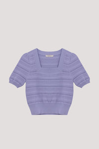 Knitted Cropped Puff Sleeve Top