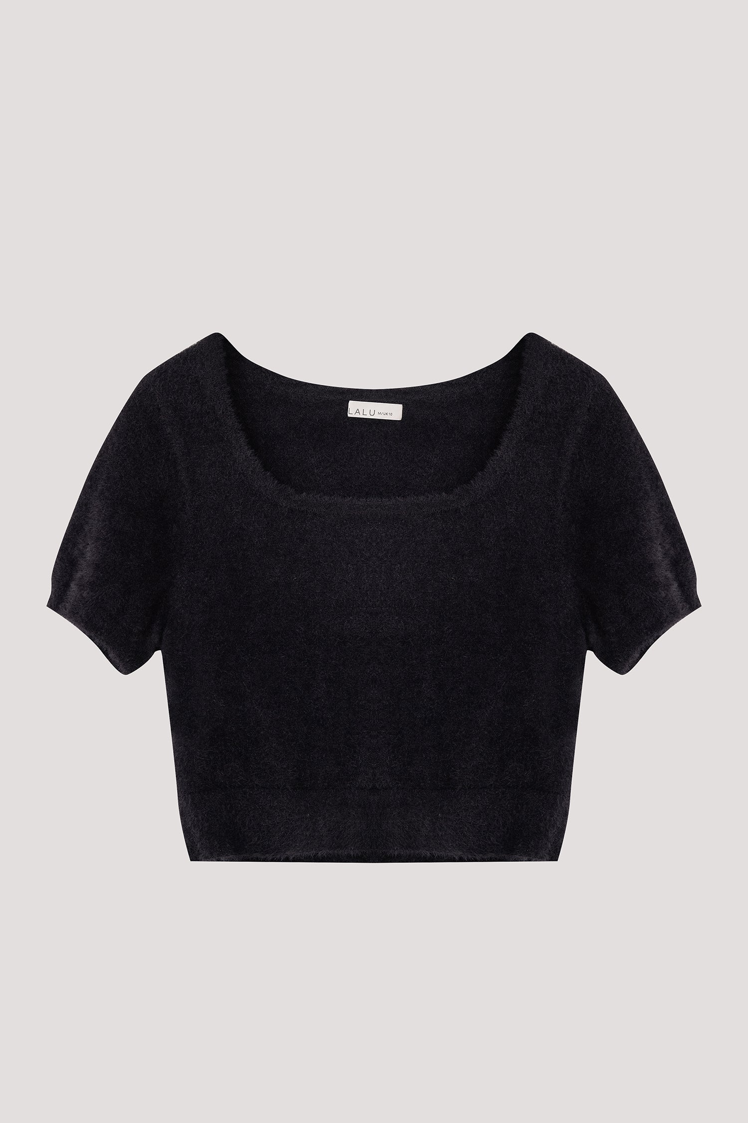 Cropped Fuzzy Knit Top