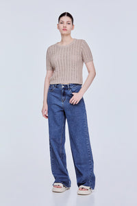 Semi-Sheer Crochet Knit Top