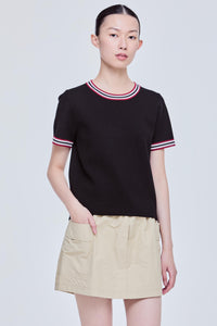 Contrast Rib Top