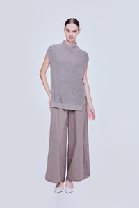 High Neck Knitted Vest