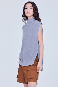 High Neck Knitted Vest