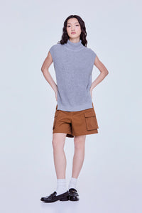 High Neck Knitted Vest