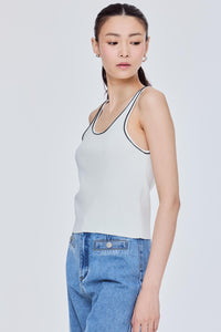 Contrast Trim Knit Tank Top