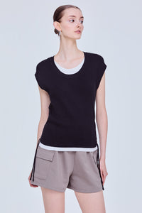 Layered Adjustable Knit Top