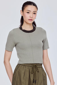 Contrast Knit Top