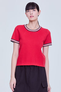 Contrast Rib Top