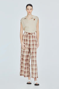 Wide Leg Plaid Pants