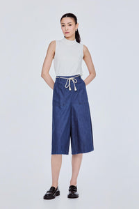 Wide Leg Denim Trousers
