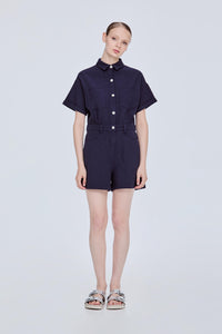 Short Button Down Jumpsuit