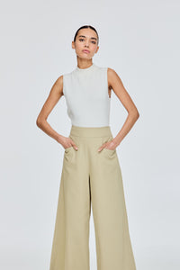 Thick Waistband Wide Leg Jeans
