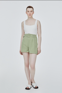 Belted High Waist Shorts
