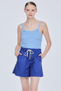 Drawstring Wide Leg Shorts