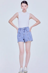 Panelled Denim Shorts